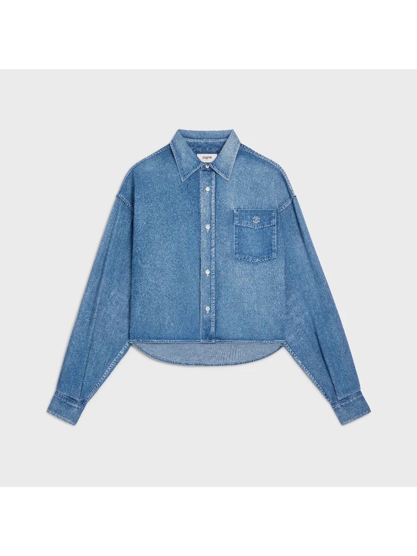 Cropped denim shirt