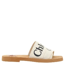 White Rubber Flat Sandals