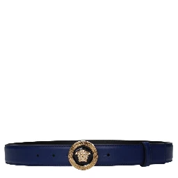 Blue Leather Regular Belt