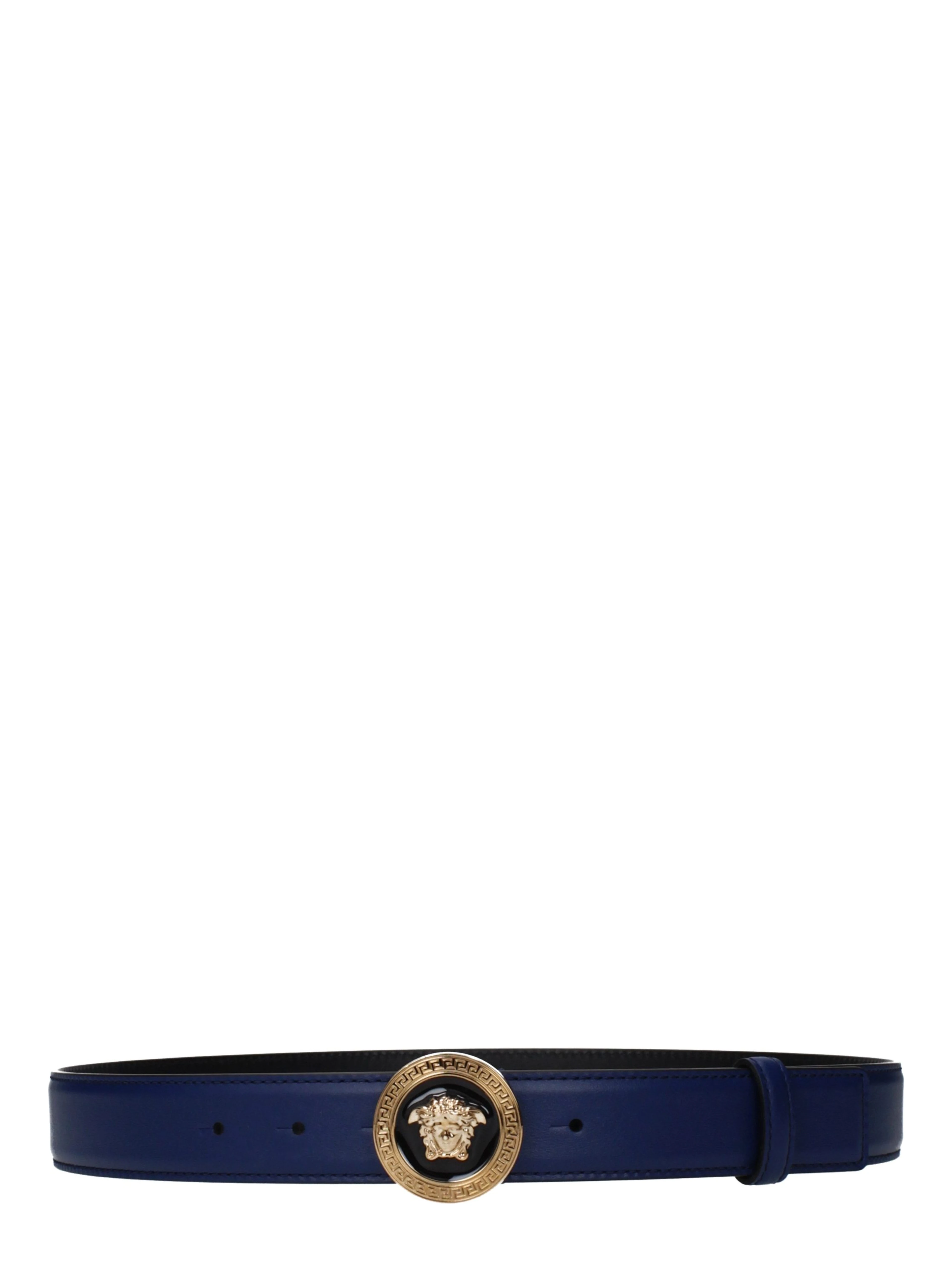 Blue Leather Regular Belt