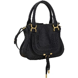 حقيبة كتف بوس توروس من جلد العجل الأسود