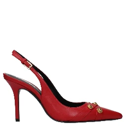 Red Leather High Heel Pumps