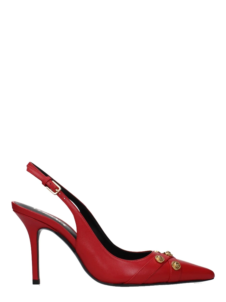 Red Leather High Heel Pumps