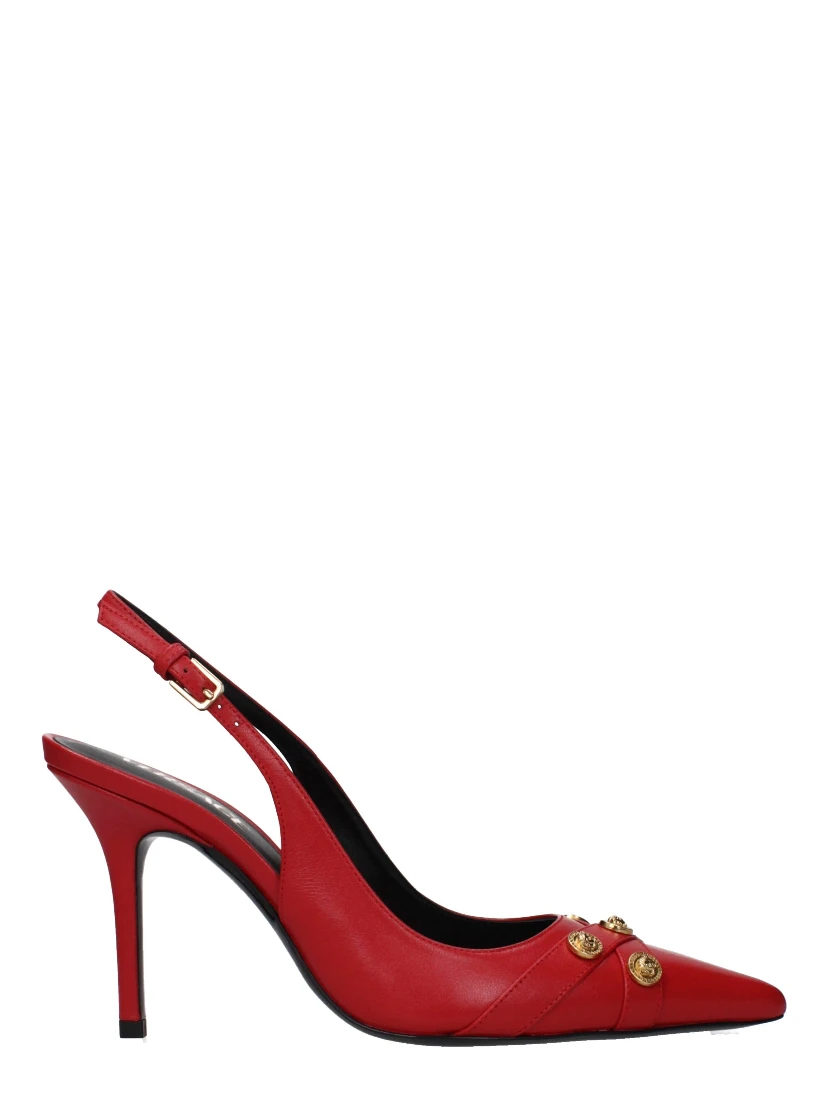 Red Leather High Heel Pumps