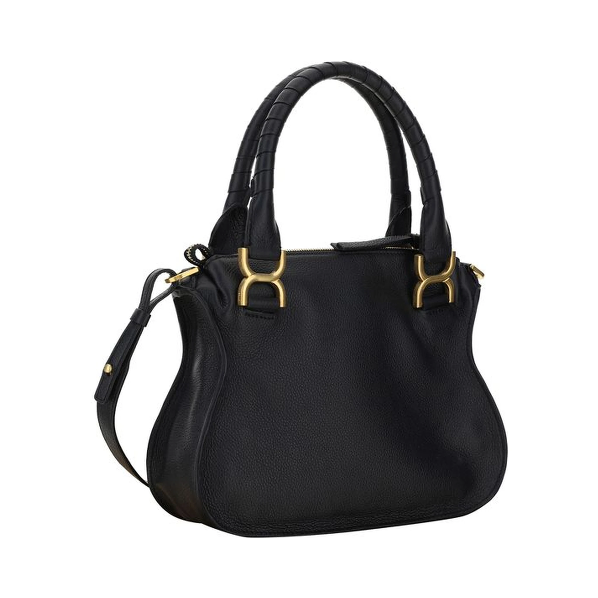 حقيبة كتف بوس توروس من جلد العجل الأسود