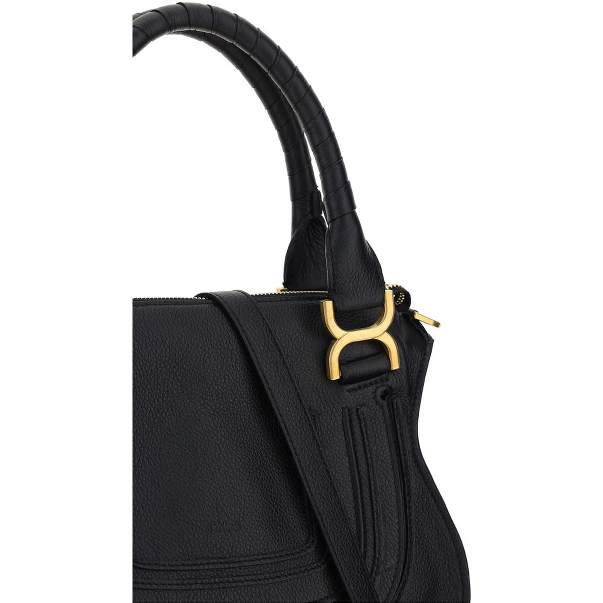 حقيبة كتف بوس توروس من جلد العجل الأسود