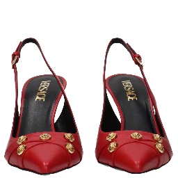 Red Leather High Heel Pumps