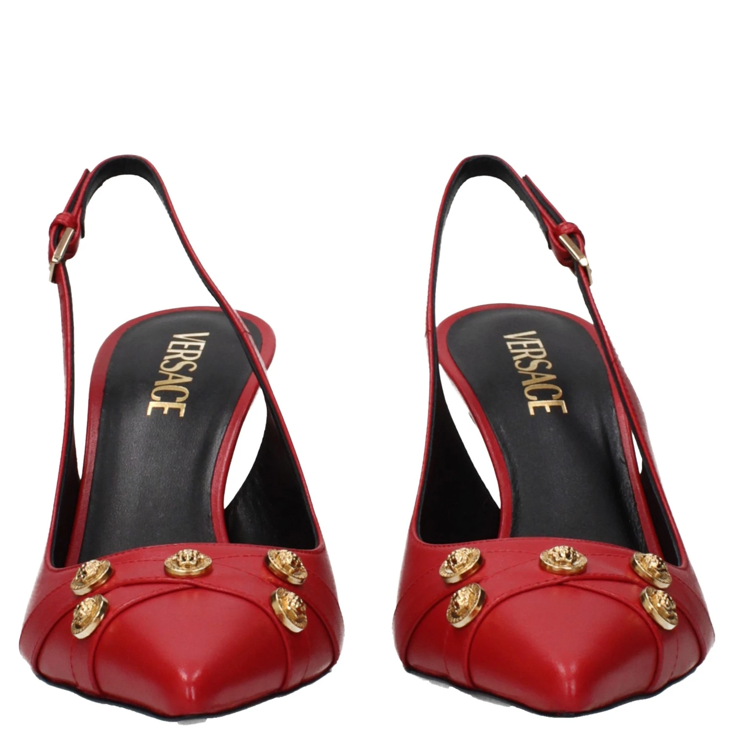 Red Leather High Heel Pumps