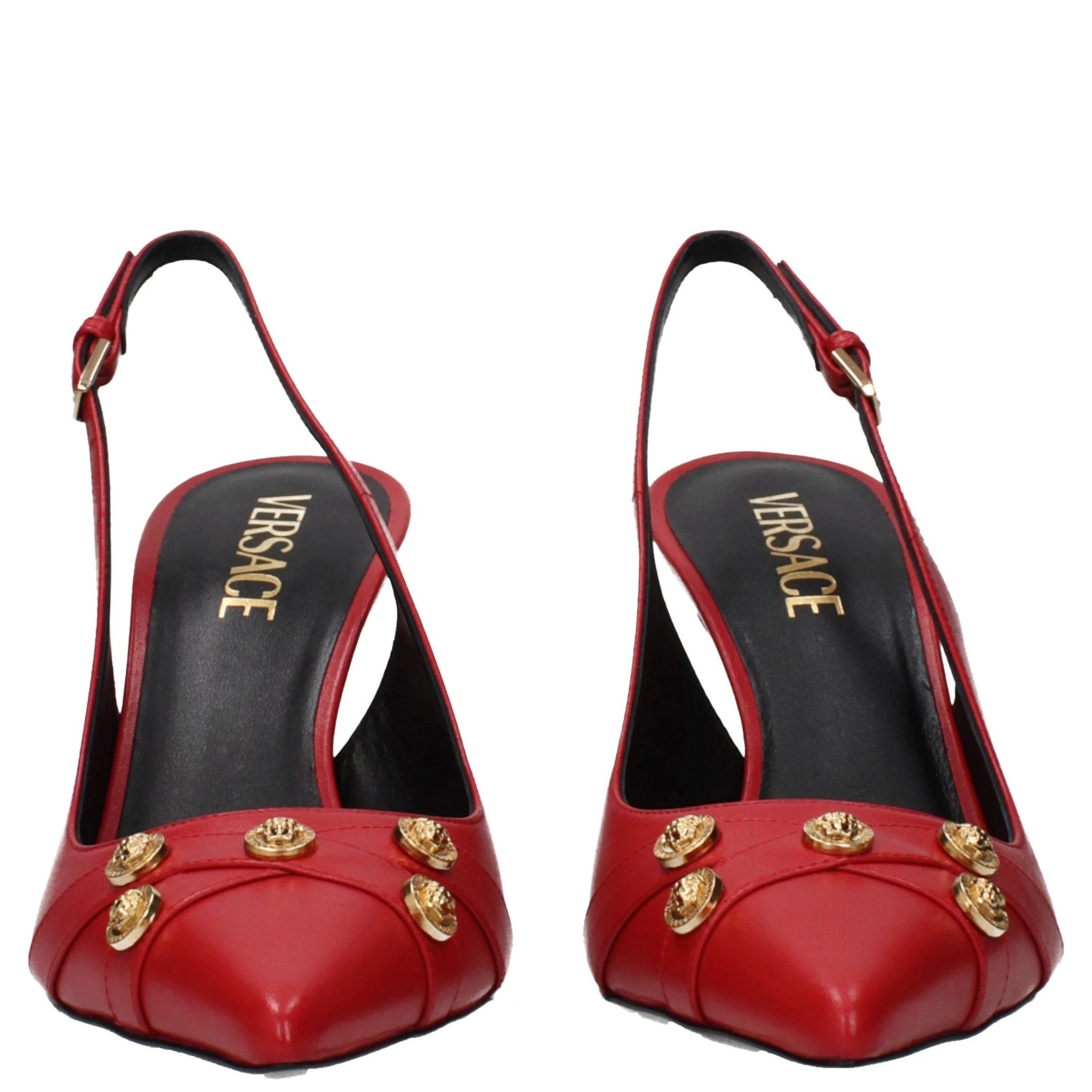 Red Leather High Heel Pumps