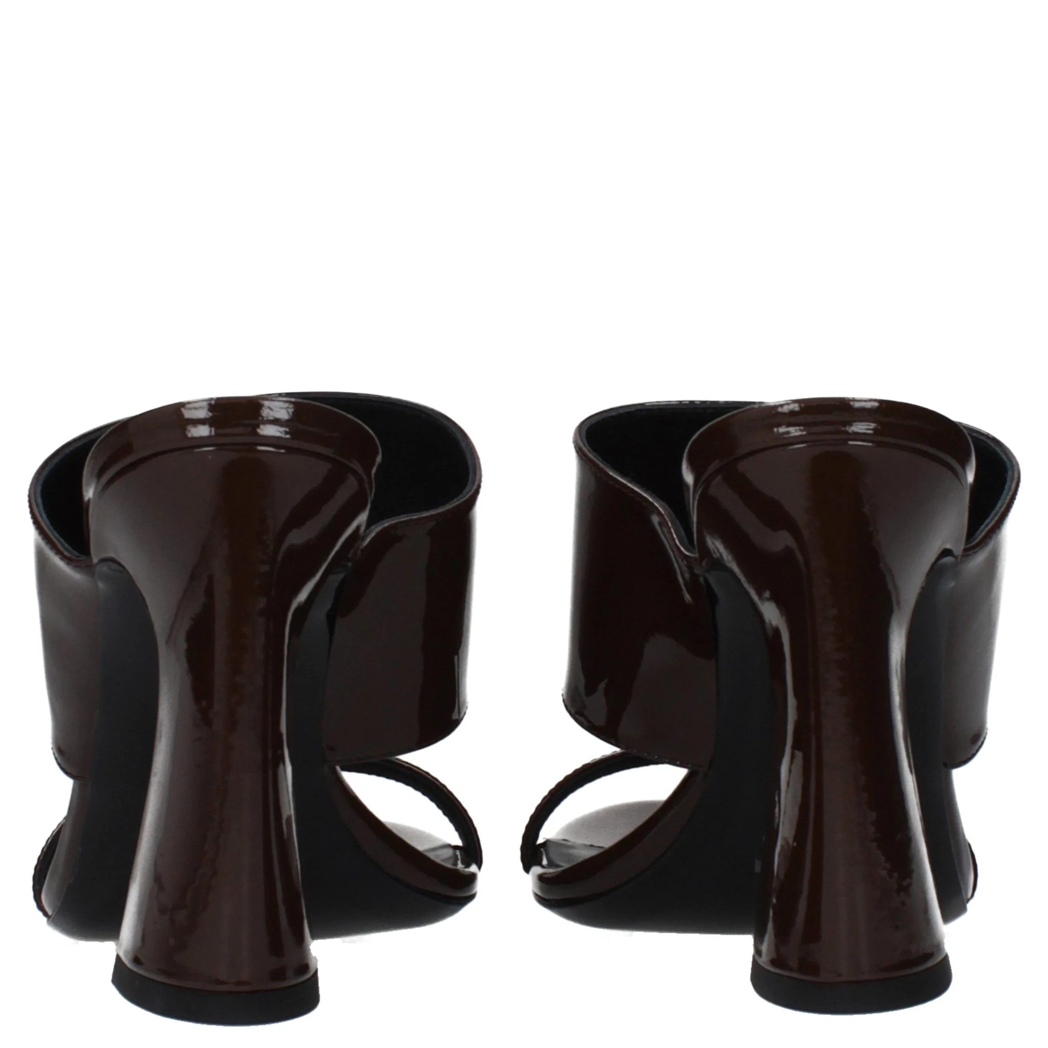 Brown Leather Stiletto Heel Sandals