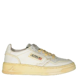 White Leather Athletic Sneakers