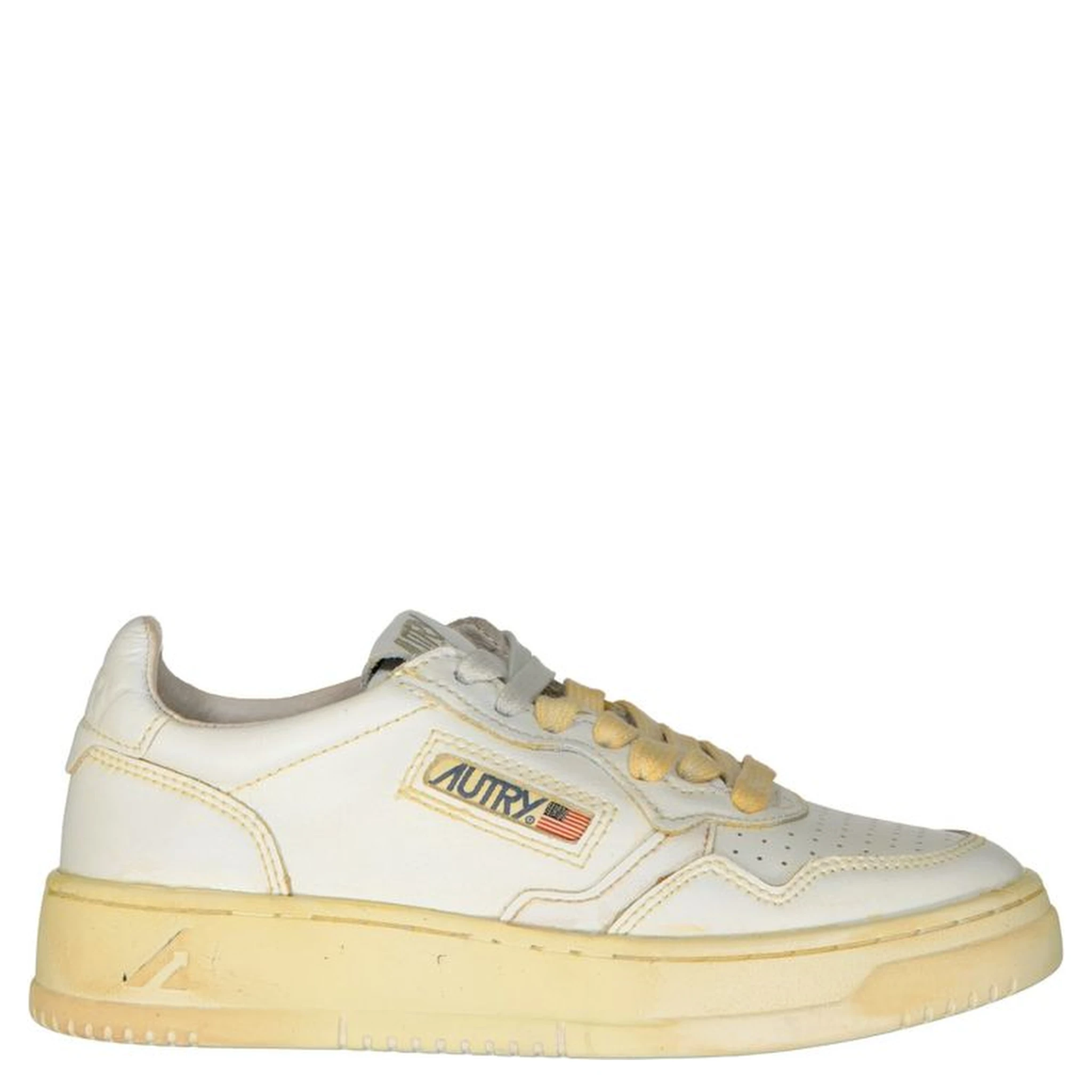 White Leather Athletic Sneakers