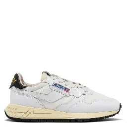 White Fabric Low Top Sneakers