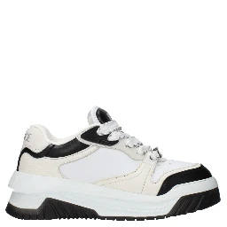 White Leather Low Top Sneakers