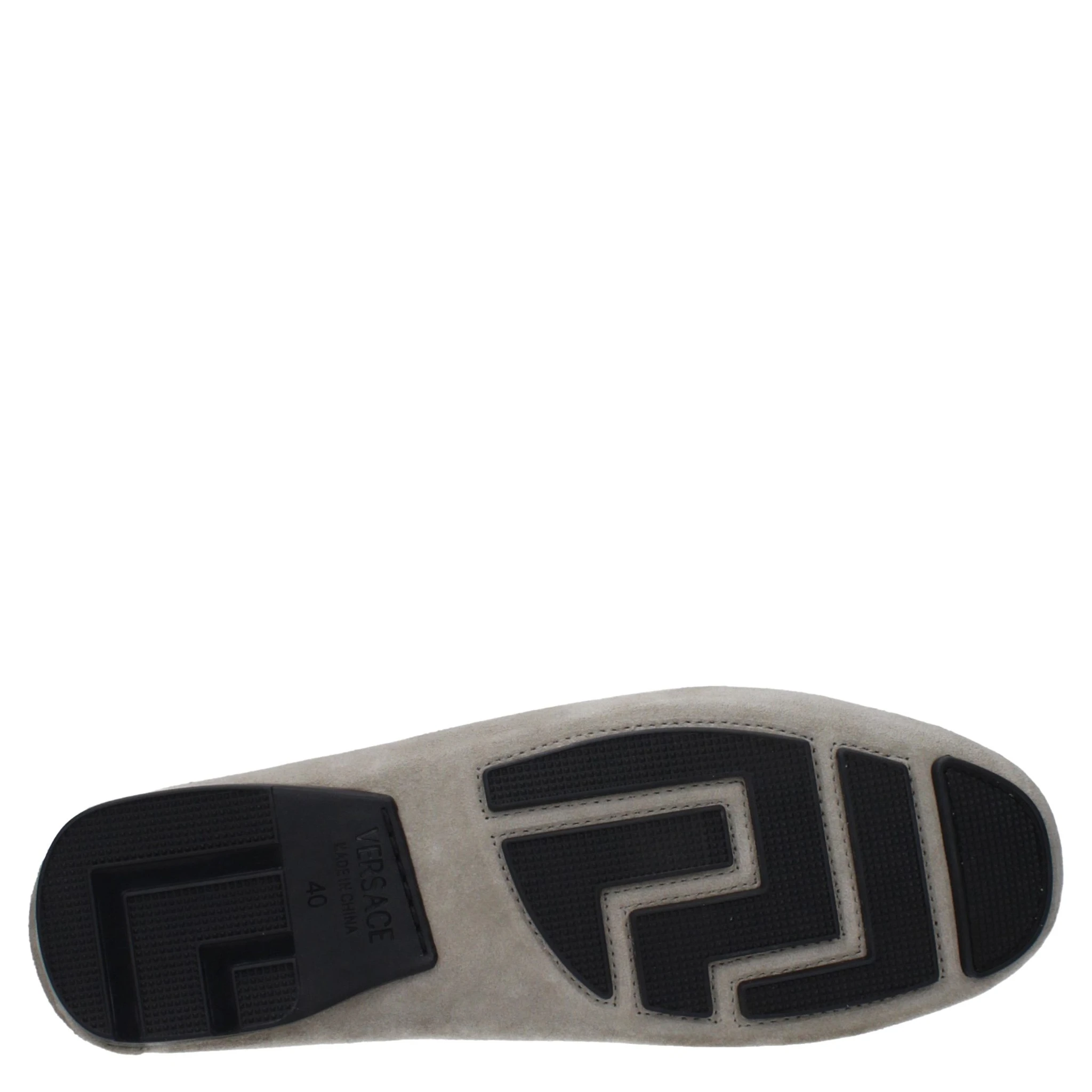 Gray Leather Slip-On Loafers