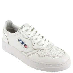 White Leather Low Top Sneakers
