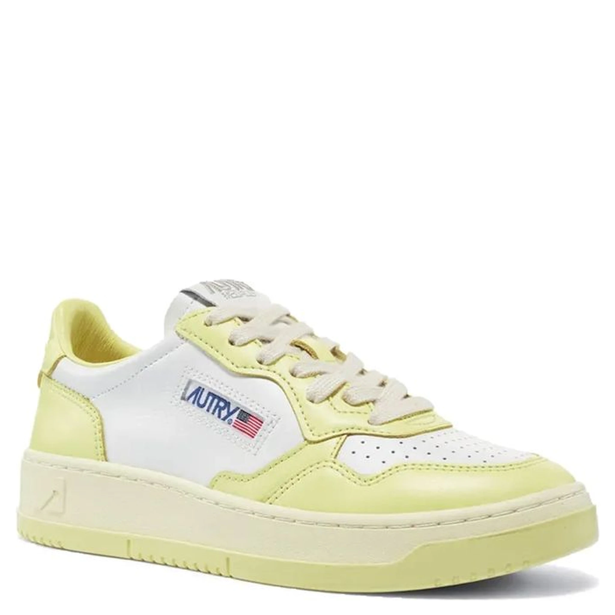 White Leather Low Top Sneakers