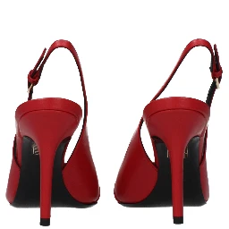 Red Leather High Heel Pumps