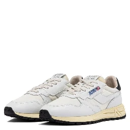 White Fabric Low Top Sneakers