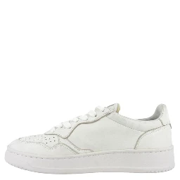 White Leather Low Top Sneakers