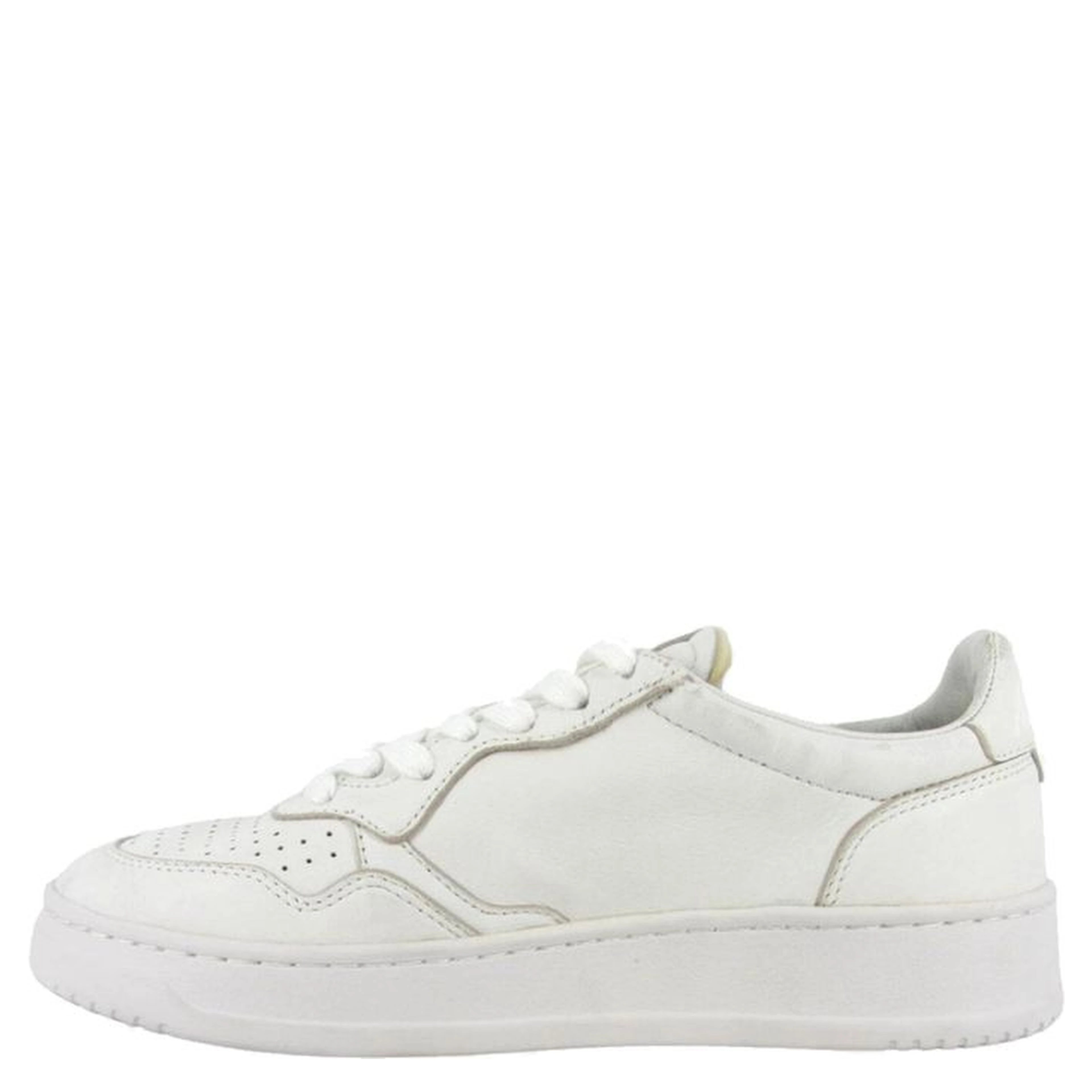 White Leather Low Top Sneakers