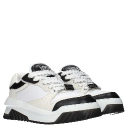 White Leather Low Top Sneakers