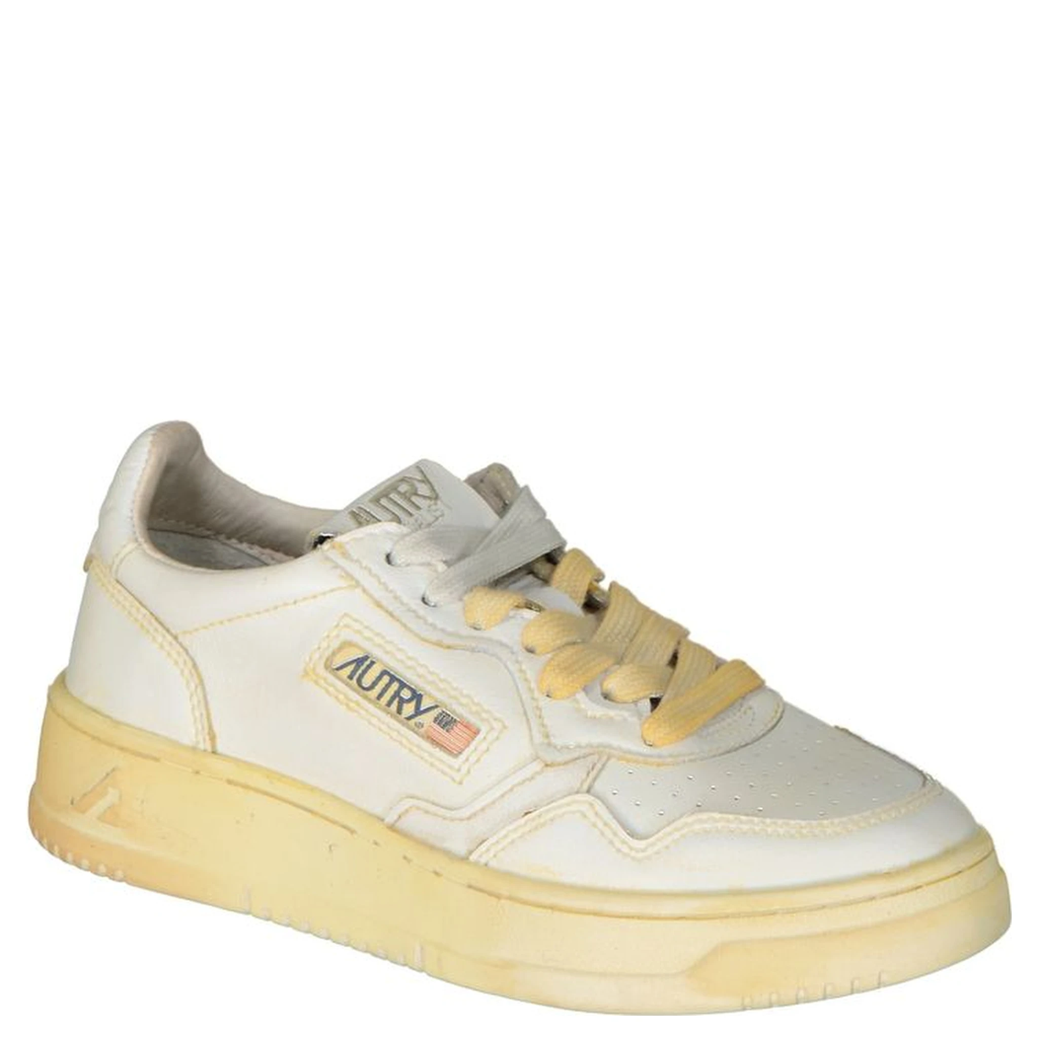 White Leather Athletic Sneakers