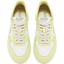 White Leather Low Top Sneakers