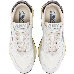 White Leather Low Top Sneakers