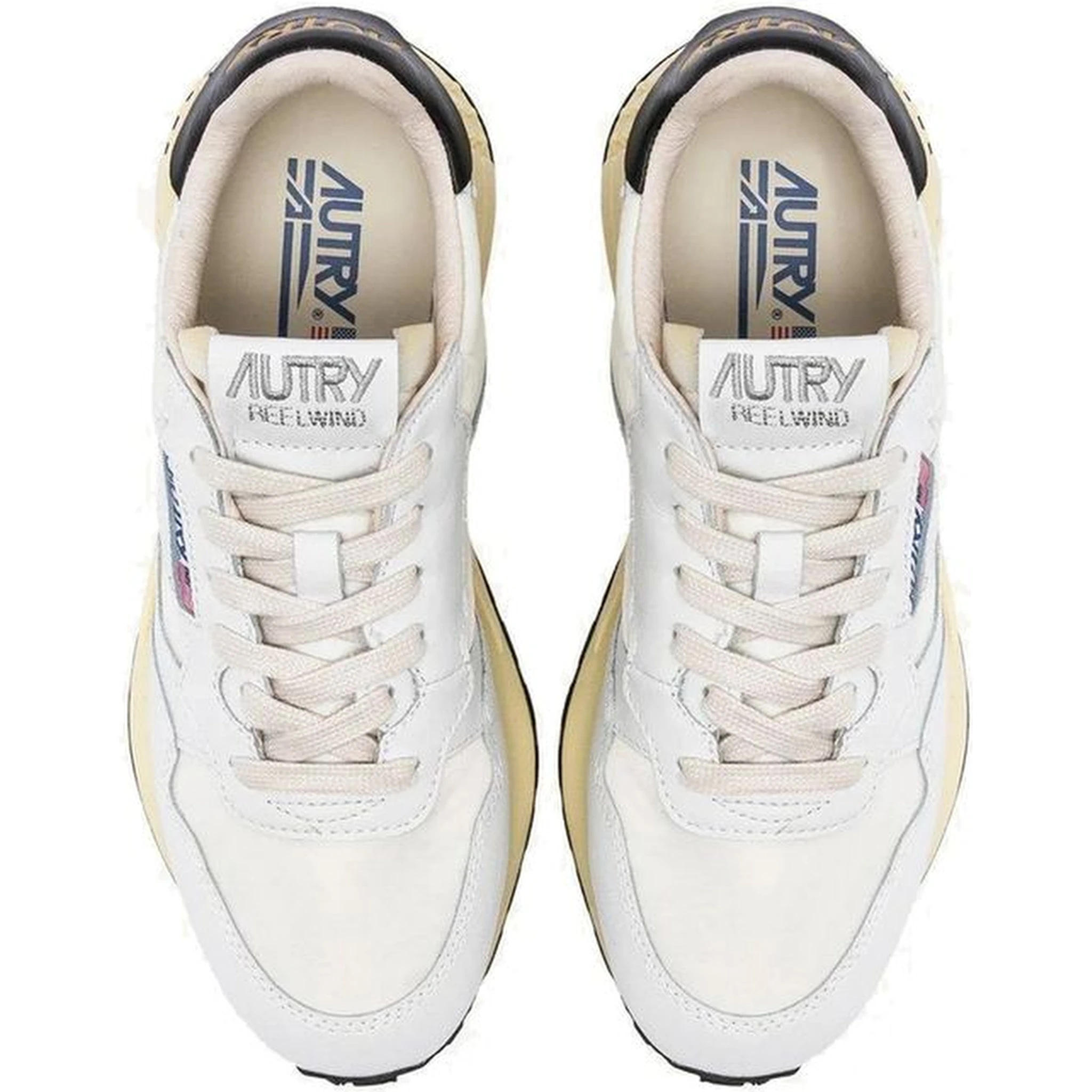 White Fabric Low Top Sneakers