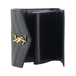 محفظة بوس توروس من جلد العجل الأسود