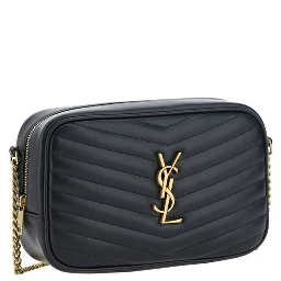 حقيبة كتف بوس توروس من جلد العجل الأسود