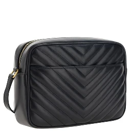 حقيبة كتف بوس توروس من جلد العجل الأسود