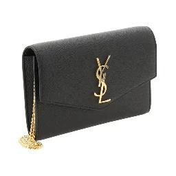 حقيبة كتف بوس توروس من جلد العجل الأسود