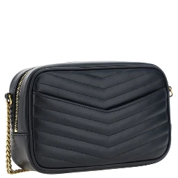 حقيبة كتف بوس توروس من جلد العجل الأسود