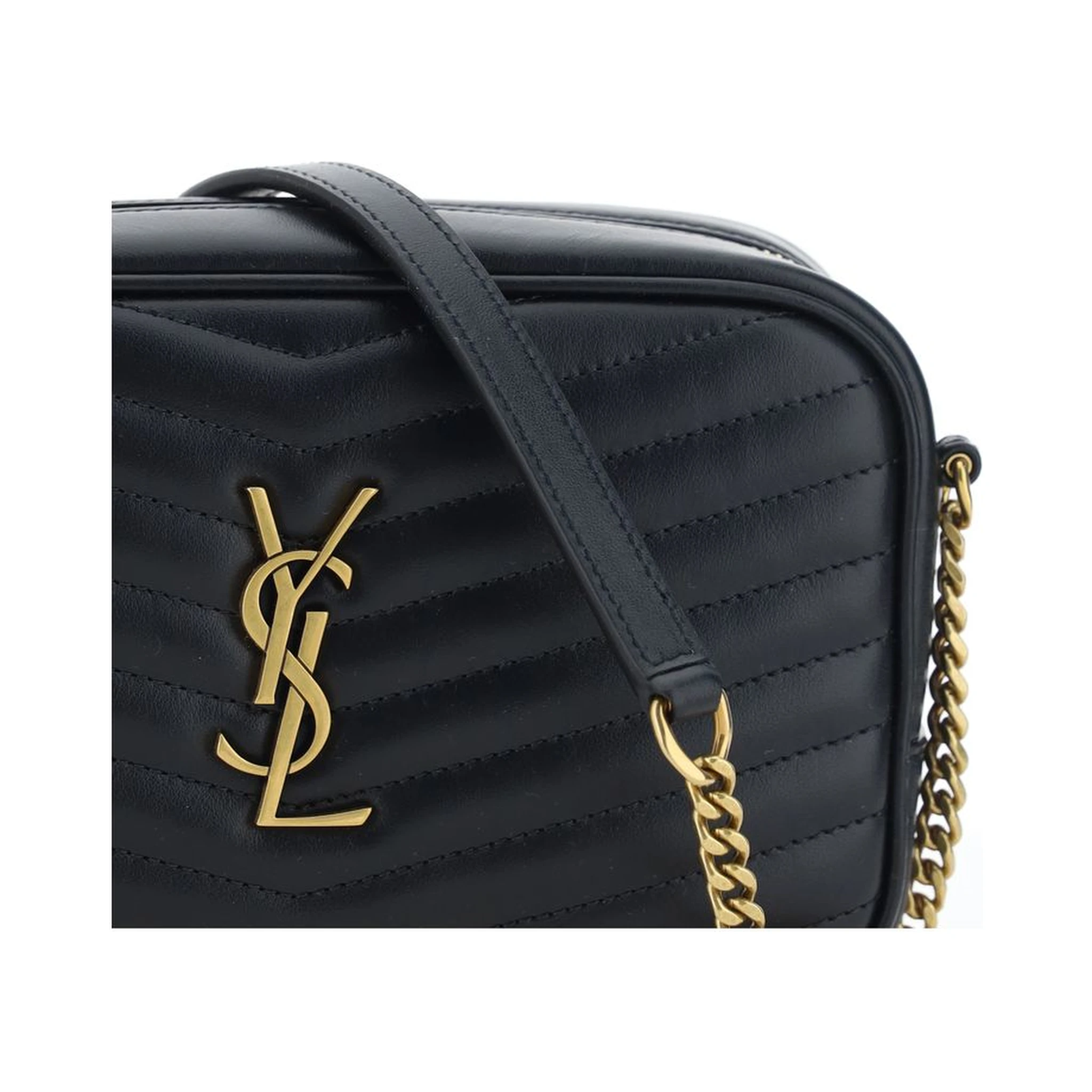 حقيبة كتف بوس توروس من جلد العجل الأسود