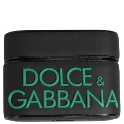 Black PVC Embossed Logo Flip Holder Women Airpods Case