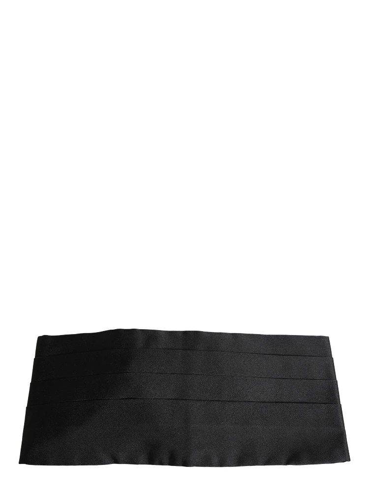 Black 100% Silk Wide Belt Waist Cummerbund
