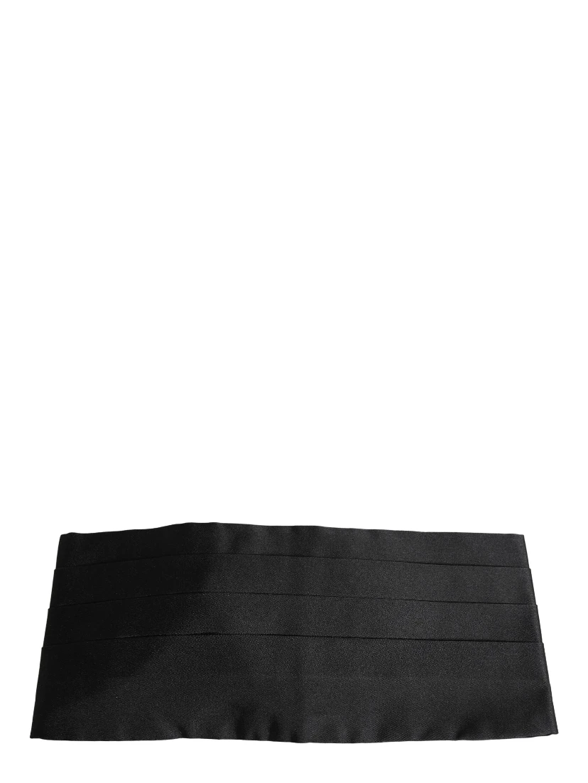 Black 100% Silk Wide Belt Waist Cummerbund