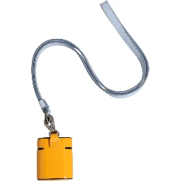 Case Yellow Calf Leather Logo Flip Holder Strap Airpods