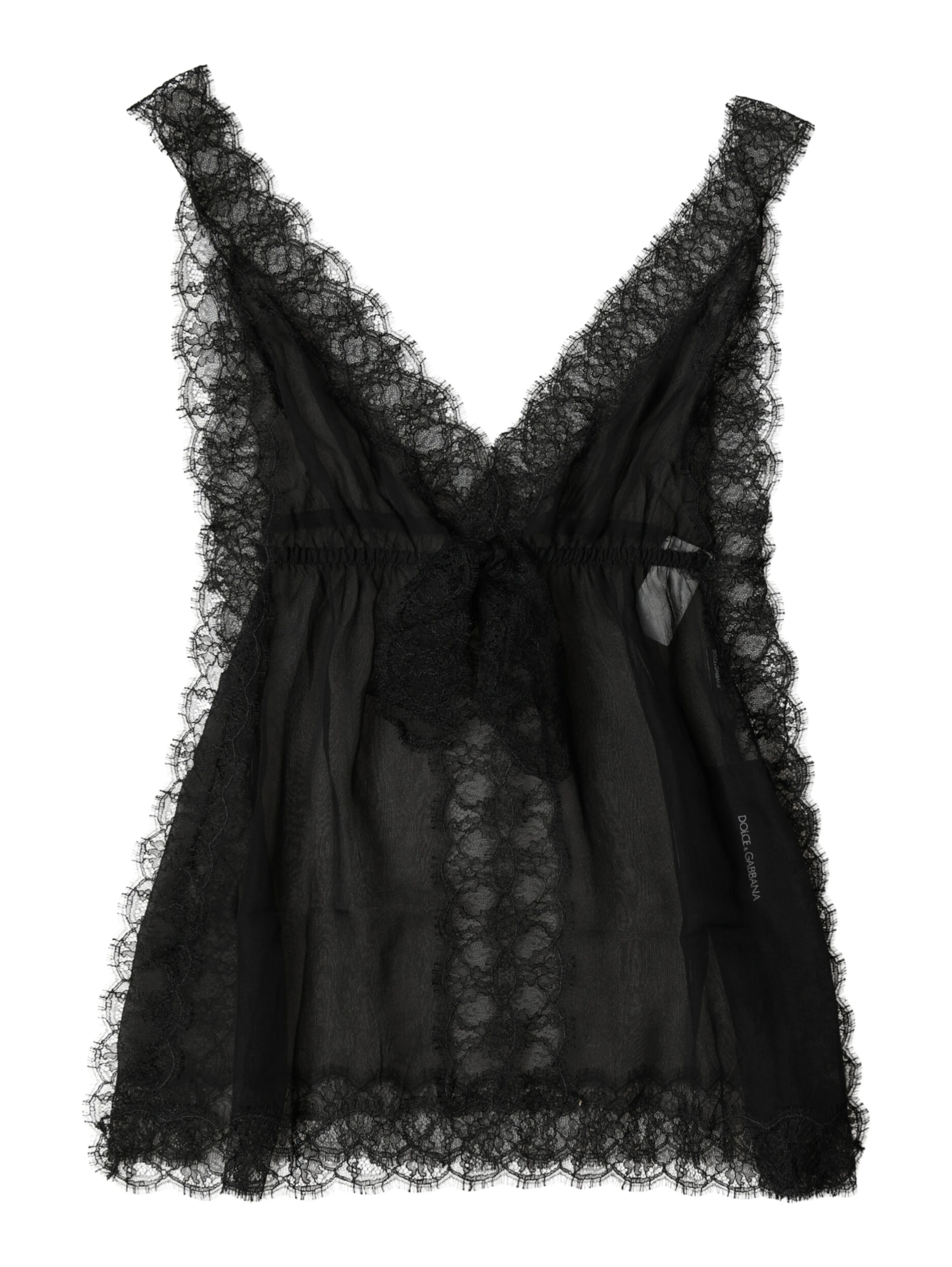 Black Silk Floral Lace Lingerie Top Underwear