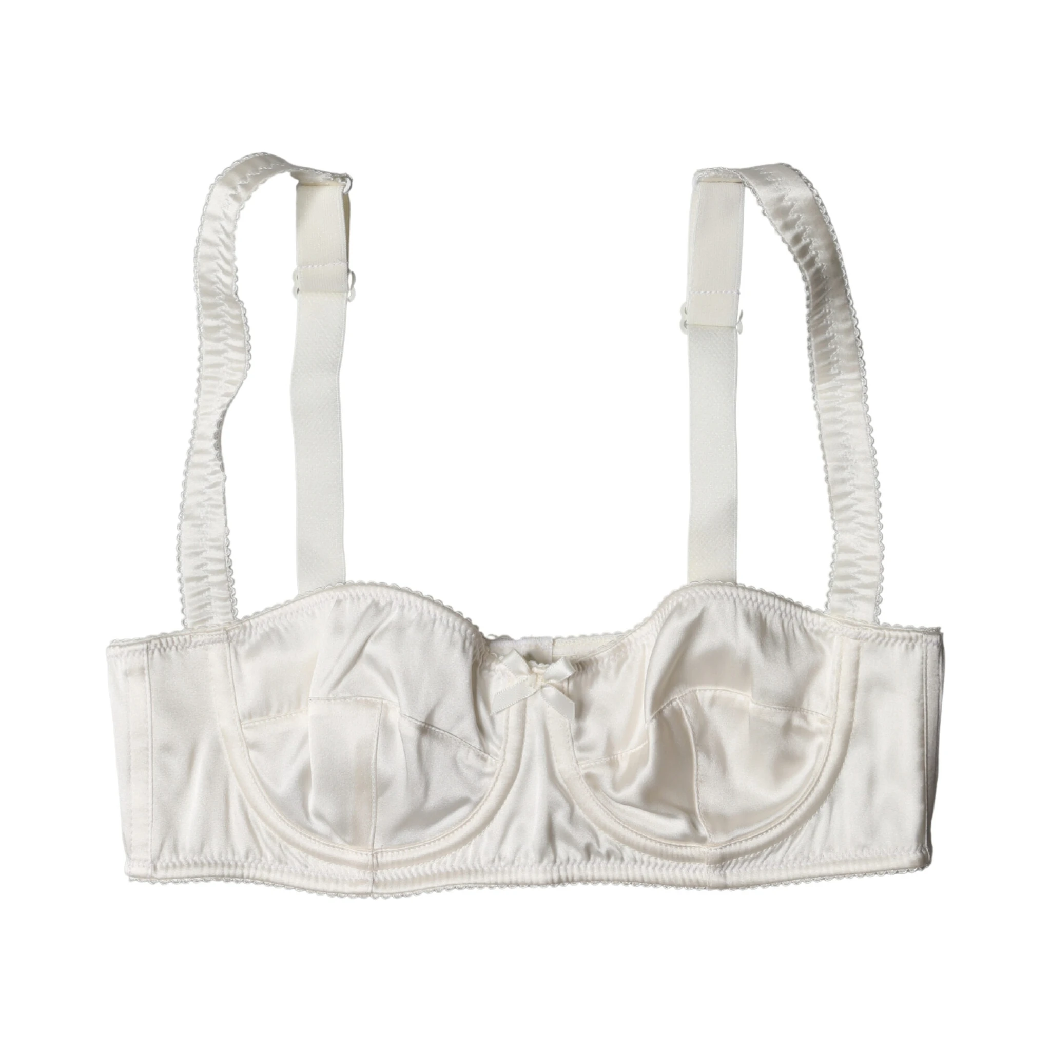 White Silk Satin Underwire Bra Semi Pad Underwear