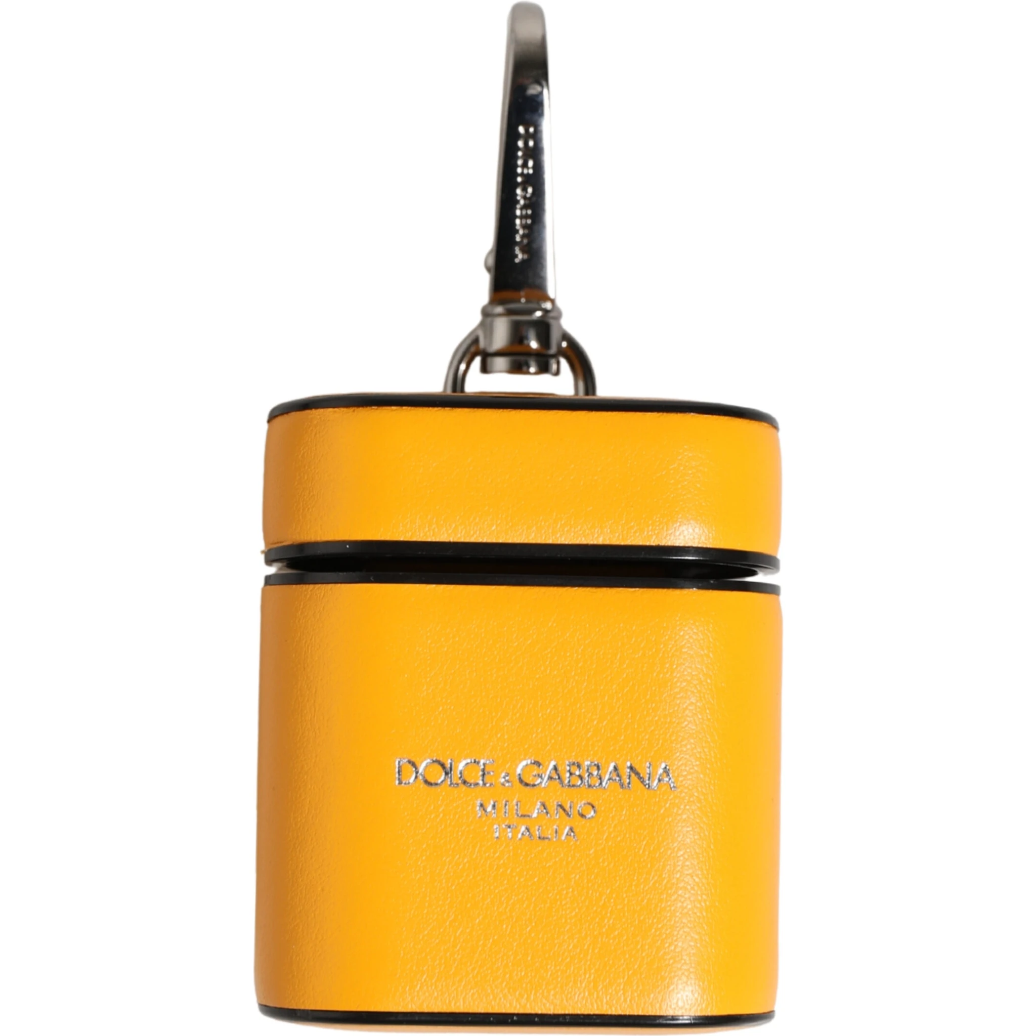 Case Yellow Calf Leather Logo Flip Holder Strap Airpods