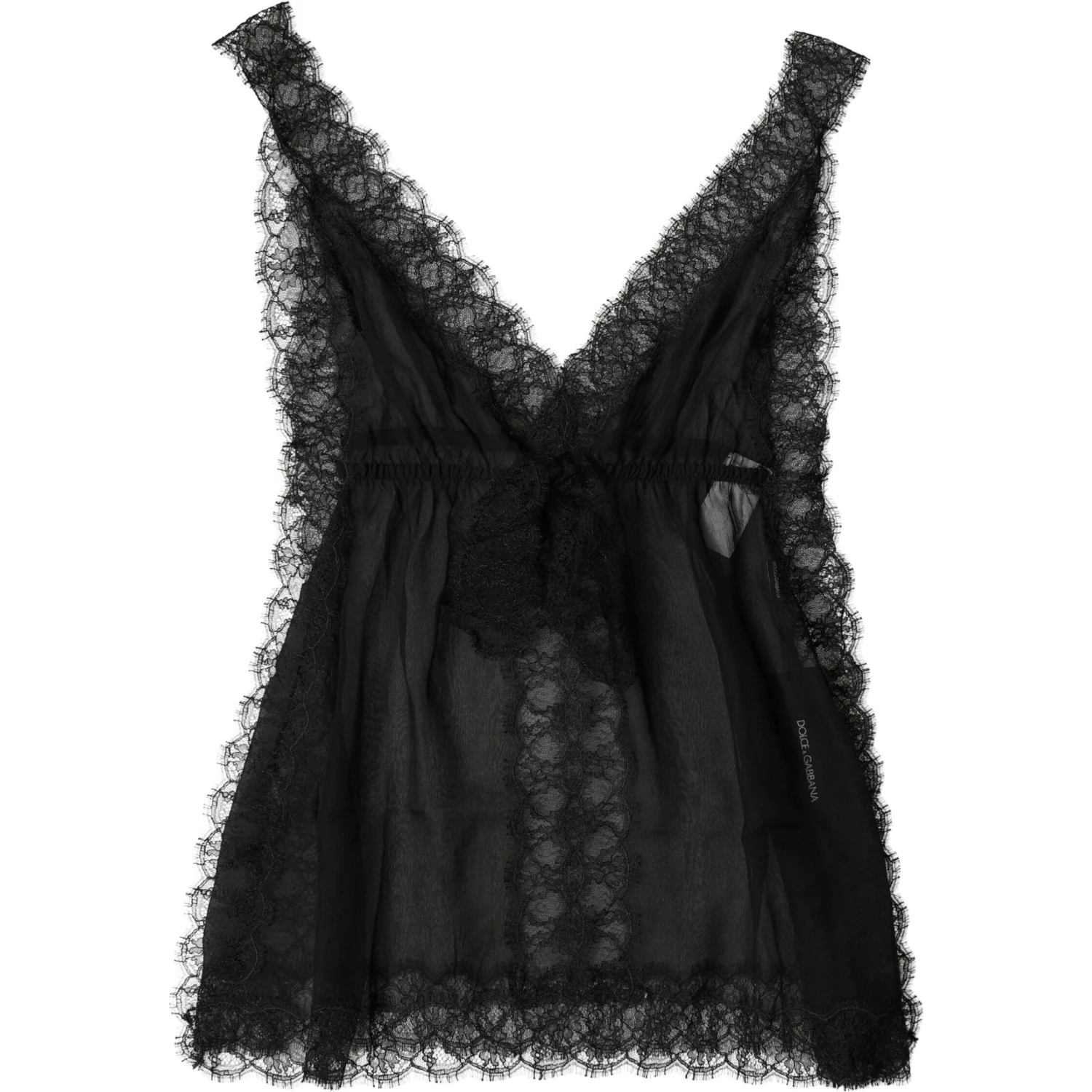 Black Silk Floral Lace Lingerie Top Underwear