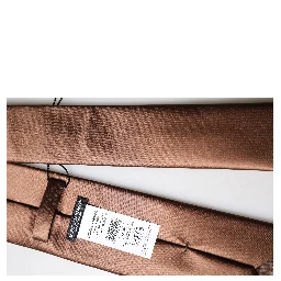Brown Satin 100% Silk Wide Adjustable Men Necktie Tie