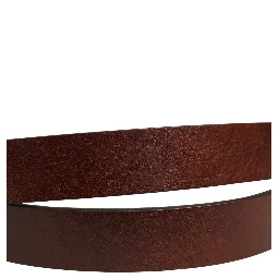 Brown Leather Logo Metal Buckle Men Belt