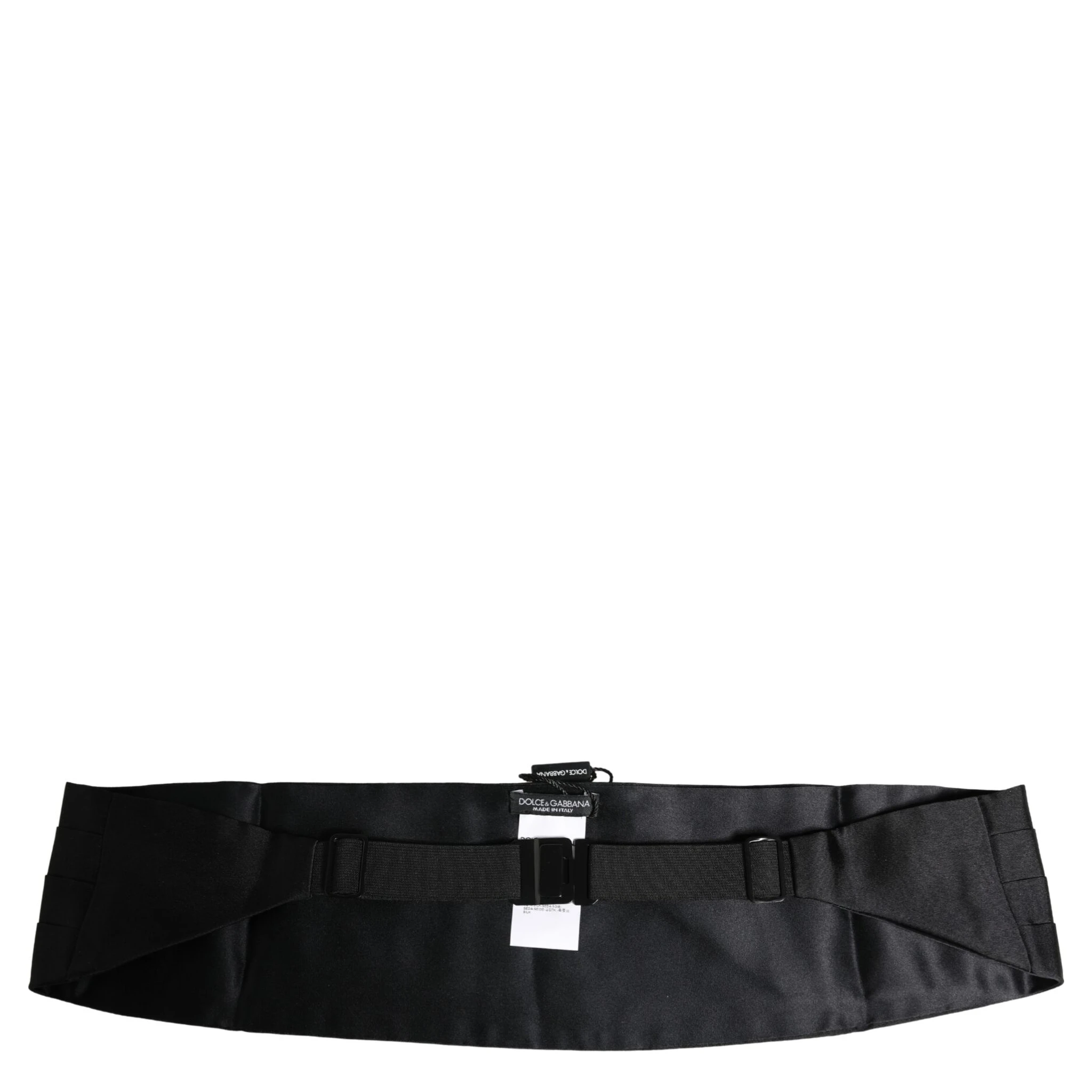 Black 100% Silk Wide Belt Waist Cummerbund