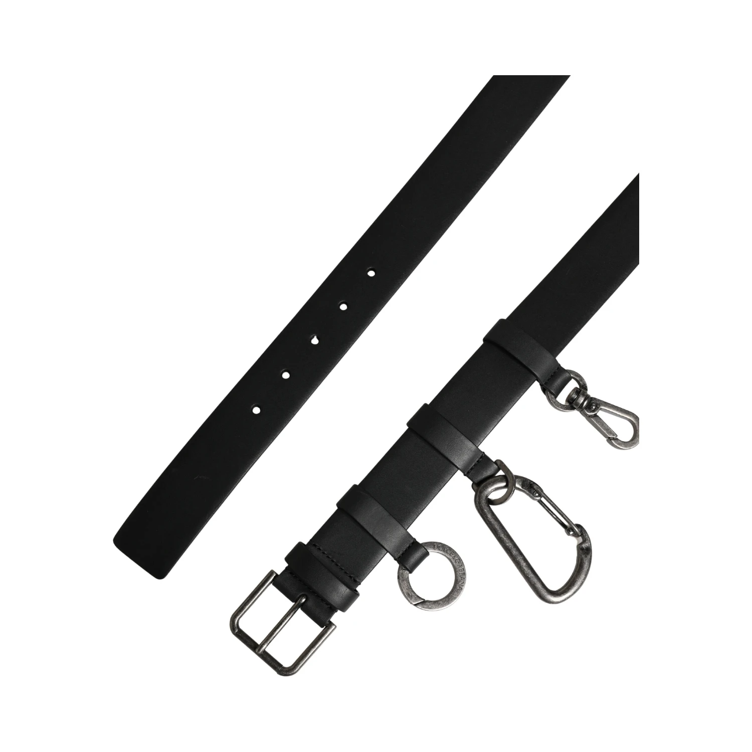Black Calf Leather Silver Metal Buckle Belt