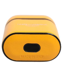 Case Yellow Calf Leather Logo Flip Holder Strap Airpods