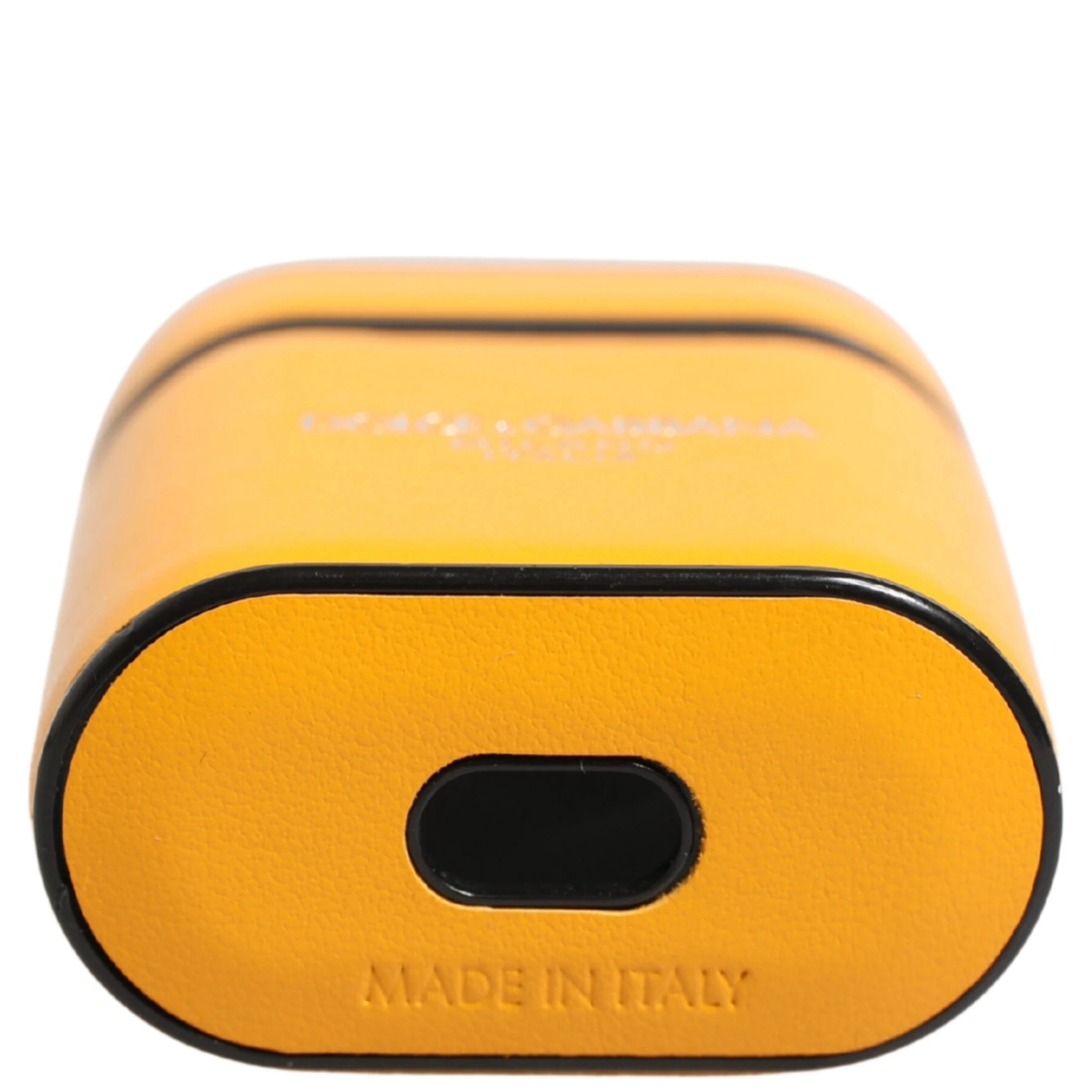 Case Yellow Calf Leather Logo Flip Holder Strap Airpods